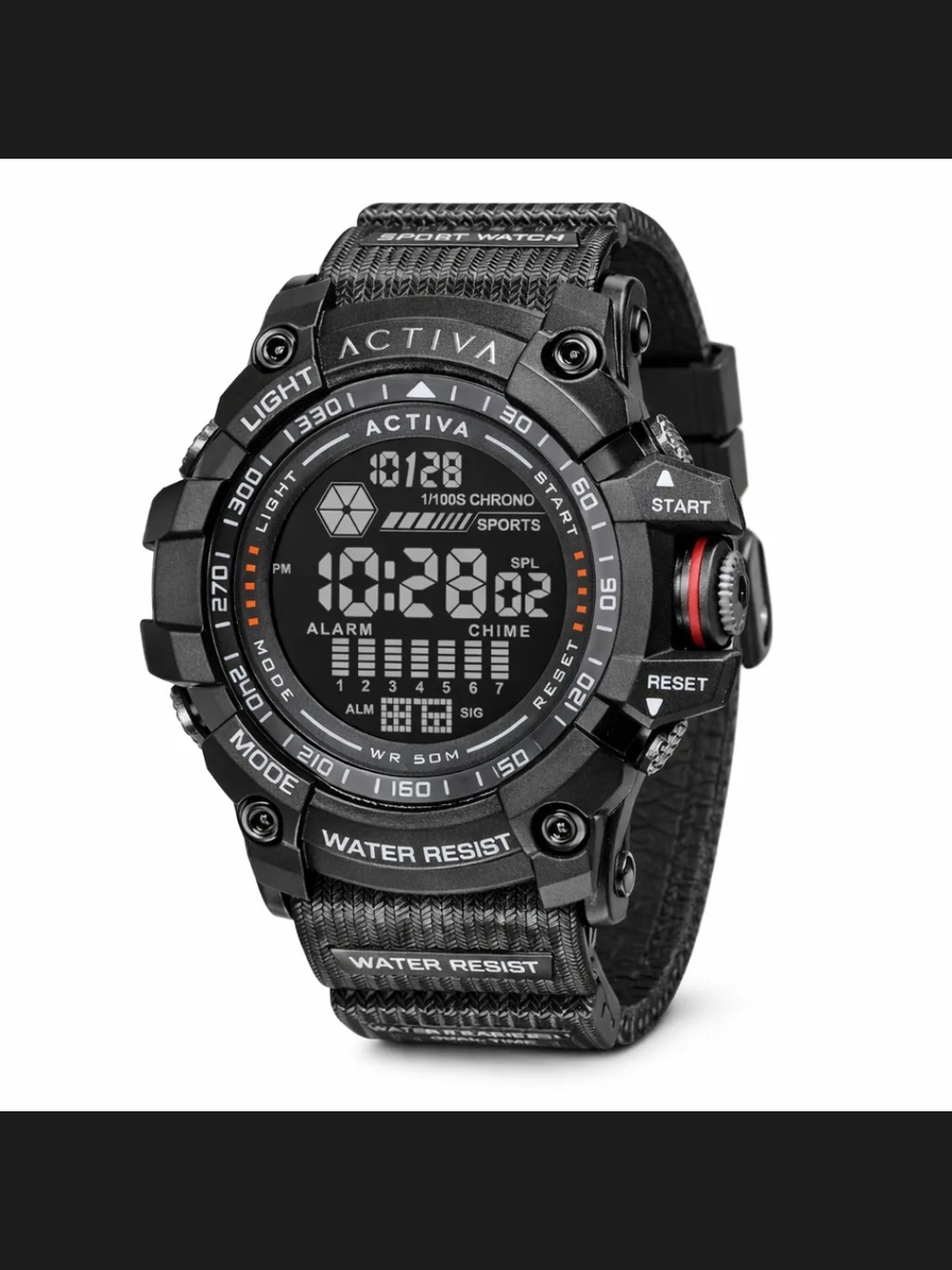 Activa Strike X Black Digital Tactical Sport Watch 56mm